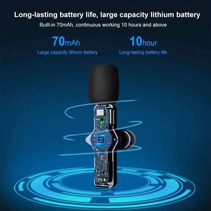 PULUZ PU3082 Wireless Lavalier Microphone Portable Audio Recording Mini Microphone for Smartphone - 5