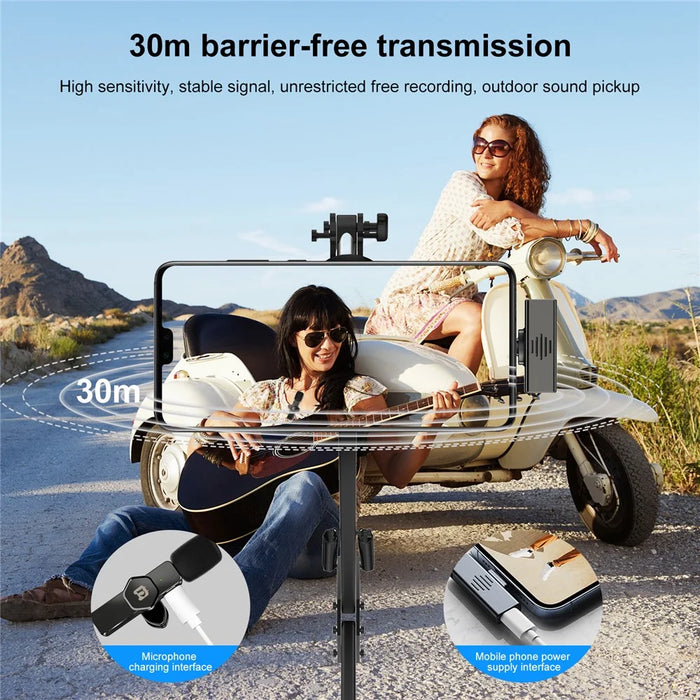 PULUZ PU3082 Wireless Lavalier Microphone Portable Audio Recording Mini Microphone for Smartphone - 6