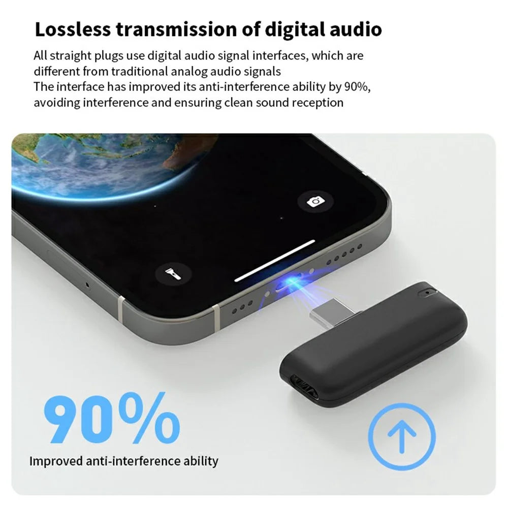 M6 Wireless Lavalier Microphone Vlog Video Recording AI Noise Reduction Live Streaming Mic, 2 Microphone + 1 Receiver - Black - 3