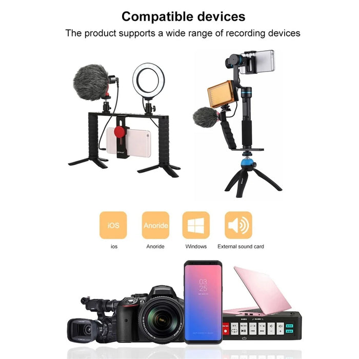 PULUZ PU3044 Professional 3.5mm Interview Microphone Smartphone Camera Filming Mic - 7
