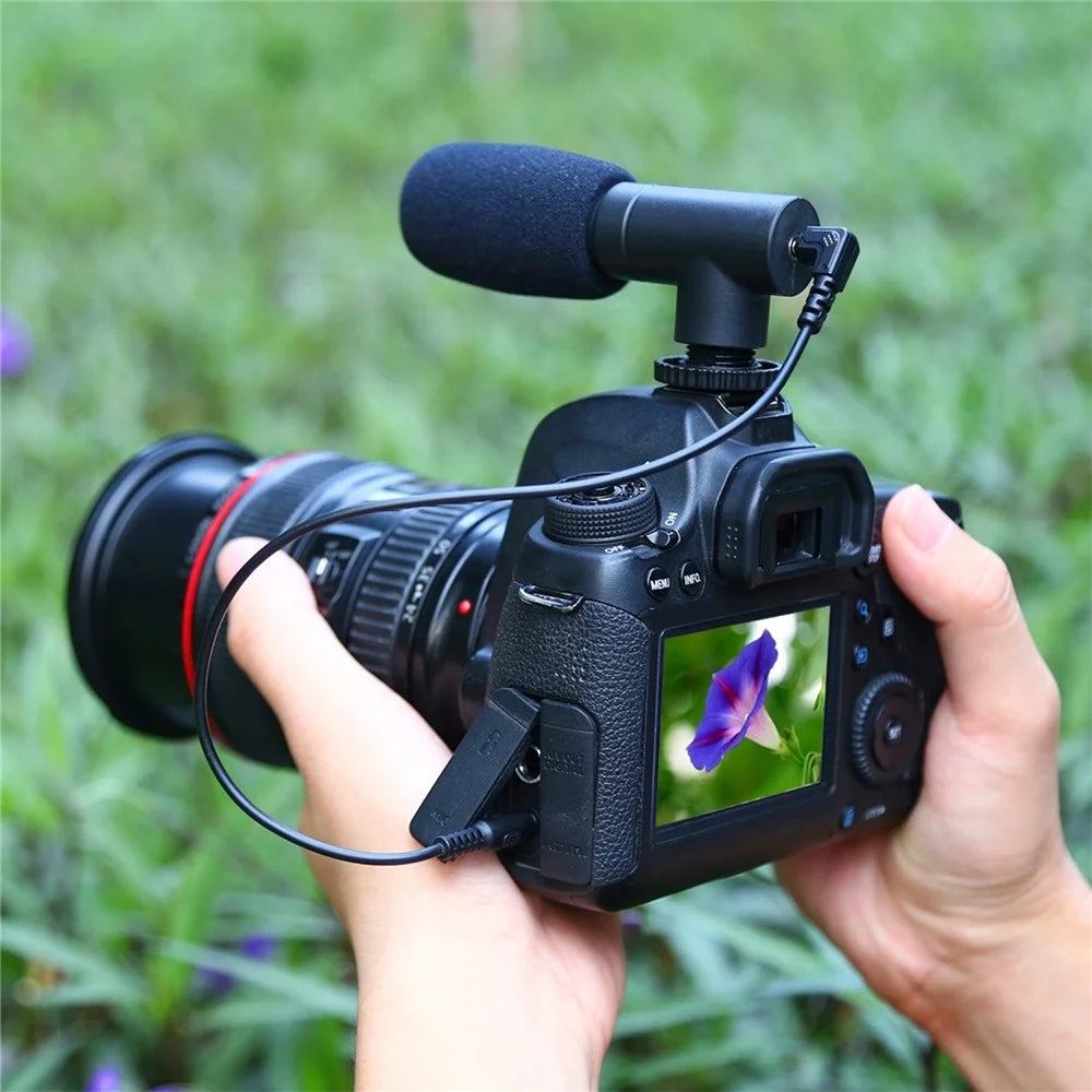 PULUZ PU3017 For Smartphone DSLR Camera DV Stereo Microphone Professional Interview News Recording Mic - 3