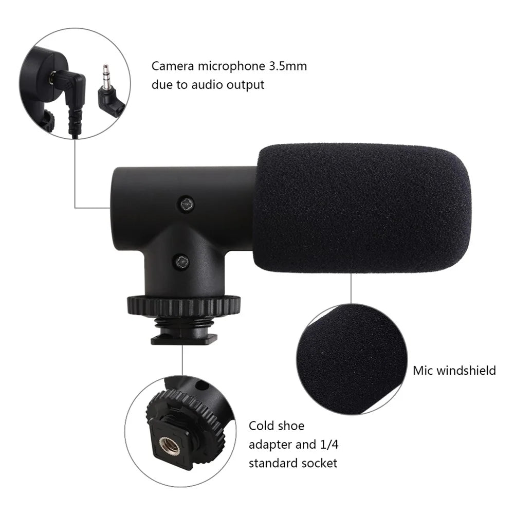 PULUZ PU3017 For Smartphone DSLR Camera DV Stereo Microphone Professional Interview News Recording Mic - 4