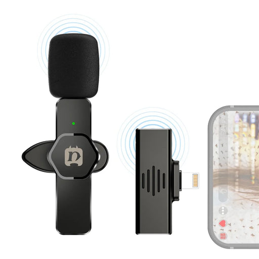 PULUZ PU3083 Wireless Lavalier Microphone Clip-on Mini Compact Size Mic for Video Recording Facebook YouTube Live Stream Vlog - 1