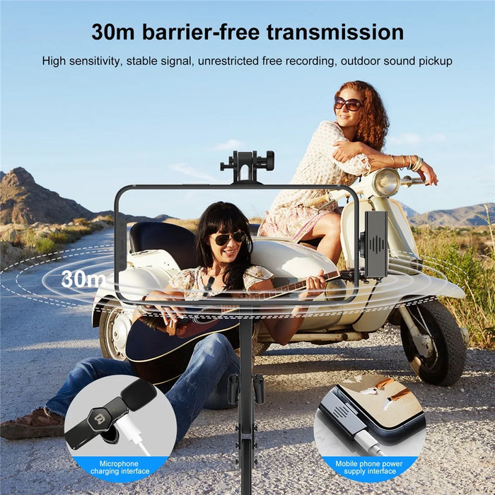 PULUZ PU3083 Wireless Lavalier Microphone Clip-on Mini Compact Size Mic for Video Recording Facebook YouTube Live Stream Vlog - 6