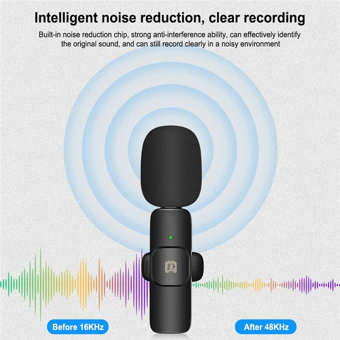 PULUZ PU3151B 2Pcs Noise Reduction Lavalier Wireless Microphone with Type-C Receiver - 3