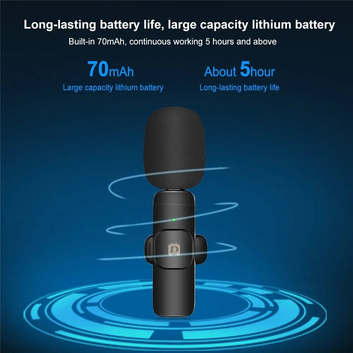 PULUZ PU3151B 2Pcs Noise Reduction Lavalier Wireless Microphone with Type-C Receiver - 6