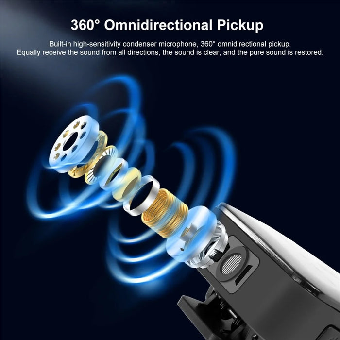 PULUZ PU645B Clip On Mic with 8 Pin Receiver 2.4G Low Latency ENC Noise Reduction Wireless Lavalier Microphone - 4
