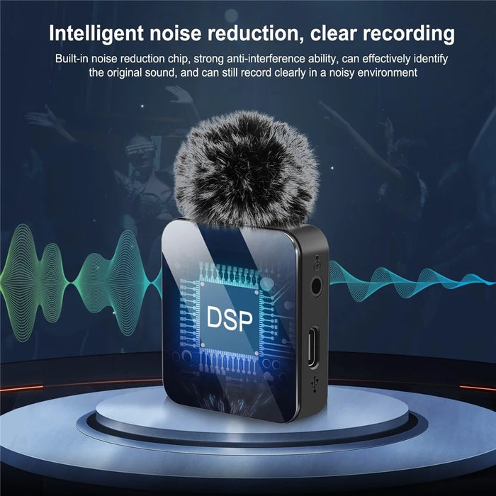 PULUZ PU648B Clip On Mic with Type C Receiver Wireless Lavalier Microphone System, 2 Mic + 1 Receiver - 3