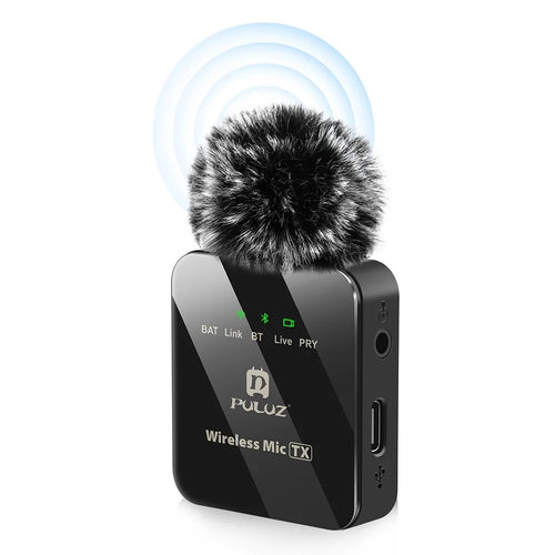 PULUZ PU3153B Real Time Monitoring Wireless Lavalier Microphone System for Vlog Live Streaming Interview, 1 Transmitter + 1 Receiver - 1