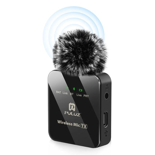 PULUZ PU3153B Real Time Monitoring Wireless Lavalier Microphone System for Vlog Live Streaming Interview, 1 Transmitter + 1 Receiver - 1
