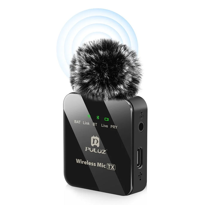 PULUZ PU3153B Real Time Monitoring Wireless Lavalier Microphone System for Vlog Live Streaming Interview, 1 Transmitter + 1 Receiver - 1