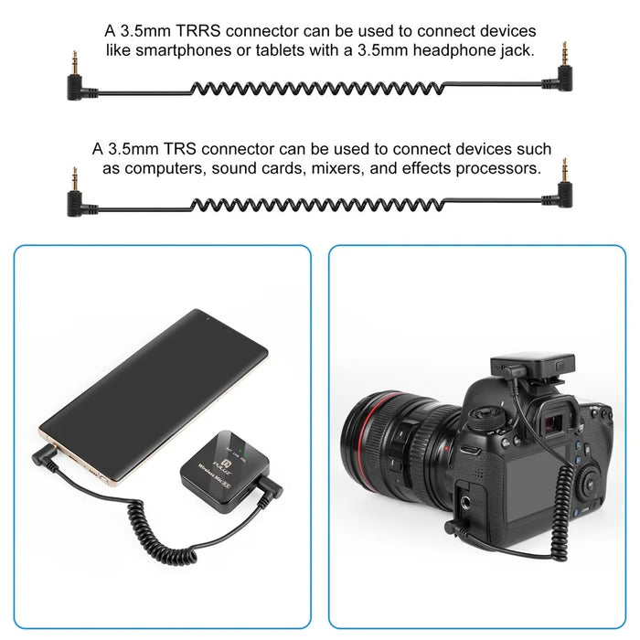 PULUZ PU3153B Real Time Monitoring Wireless Lavalier Microphone System for Vlog Live Streaming Interview, 1 Transmitter + 1 Receiver - 4
