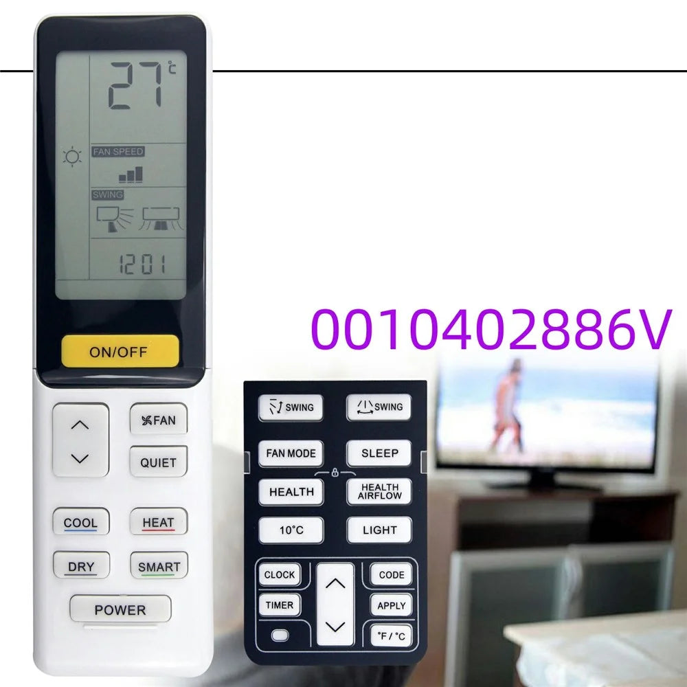 0010402886V For Haier Air Conditioner Infrared Remote Control Plastic Ergonomic Replacement Controller - 5