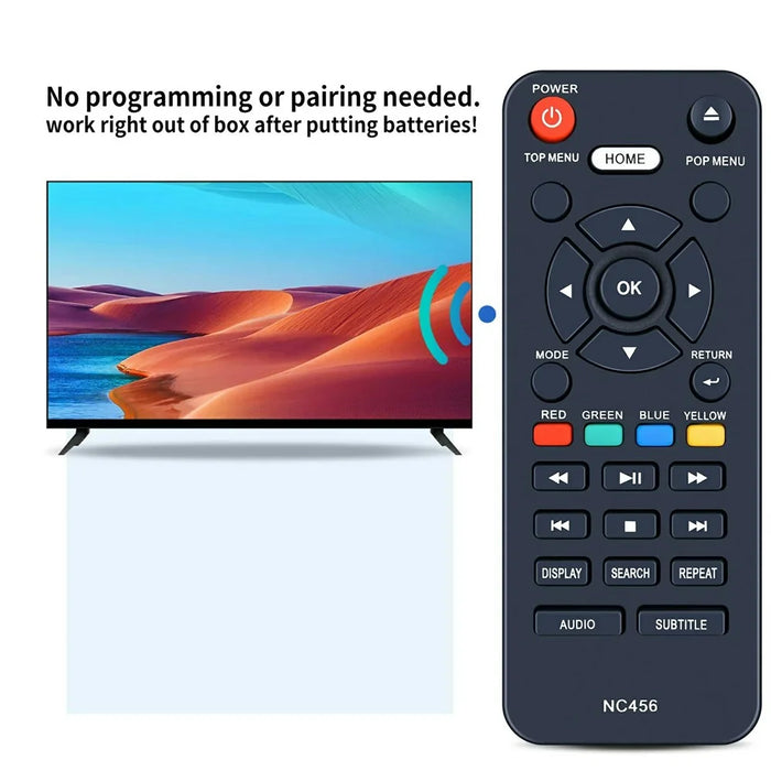 NC456 For Sanyo DVD Player Battery Powered Remote Control 10m Range Infrared Replacement Controller - 3