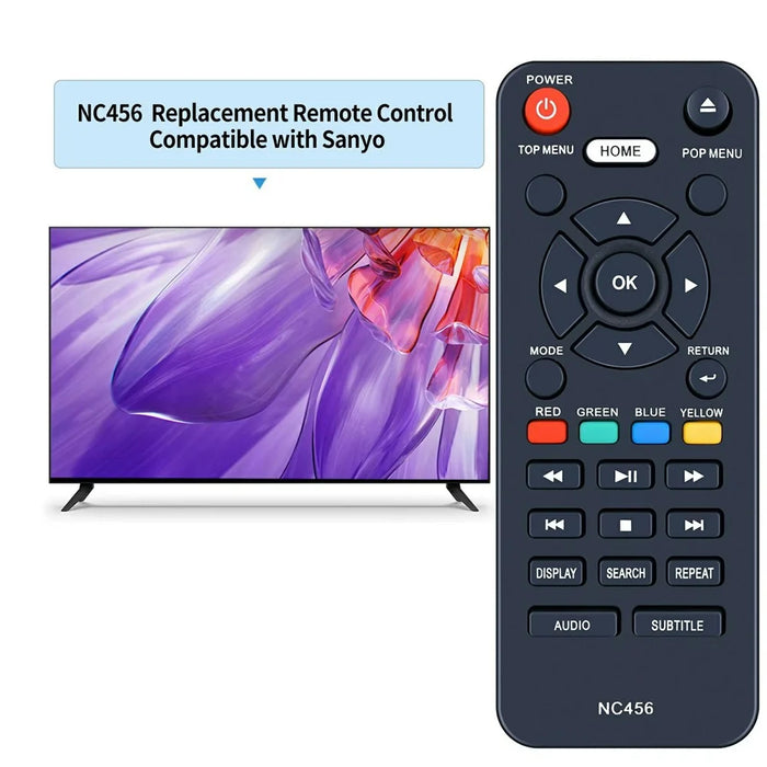 NC456 For Sanyo DVD Player Battery Powered Remote Control 10m Range Infrared Replacement Controller - 5