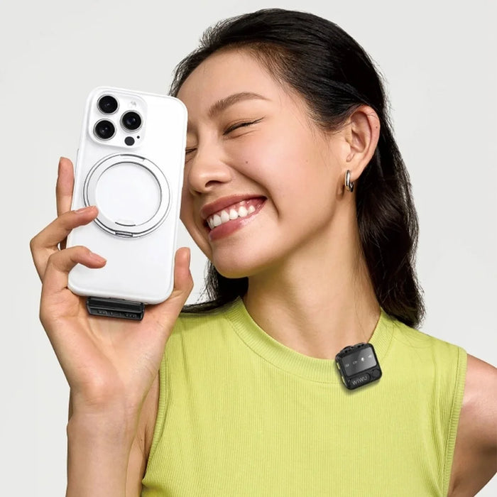 WIWU Wi-WM005 Bluetooth-compatible Lavalier Microphone Noise Reduction Wireless Mic with iP + Type C 2 in 1 Receiver - 3