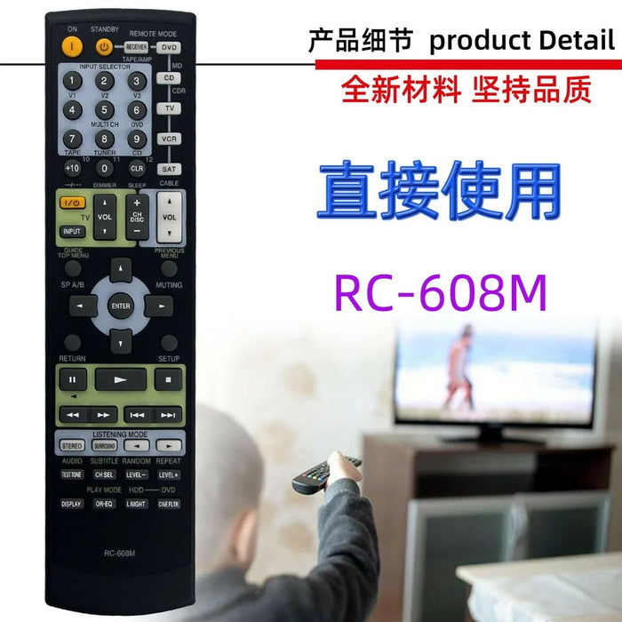 RC-608M For Onkyo Amplifier Player Remote Control 10m Range Battery Powered Replacement Controller - 6