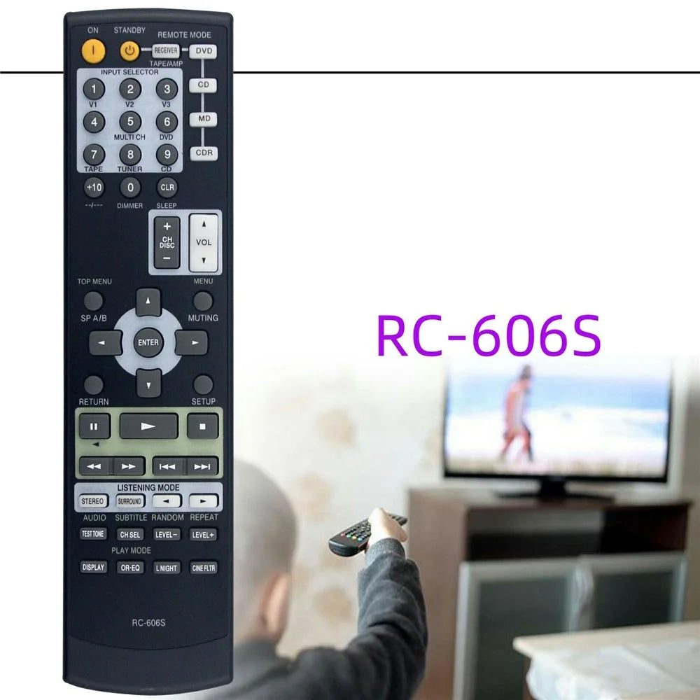 RC-606S For Onkyo Amplifier Player Remote Control 10m Range Battery Powered Replacement Controller - 4