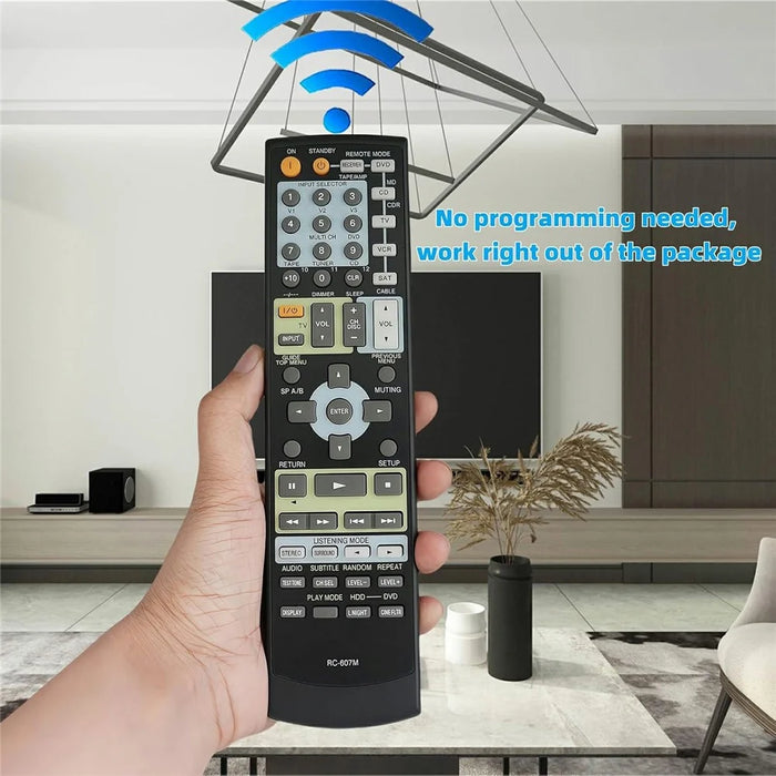 RC-607M For Onkyo Amplifier Player Remote Control 10m Range Battery Powered Replacement Controller - 5
