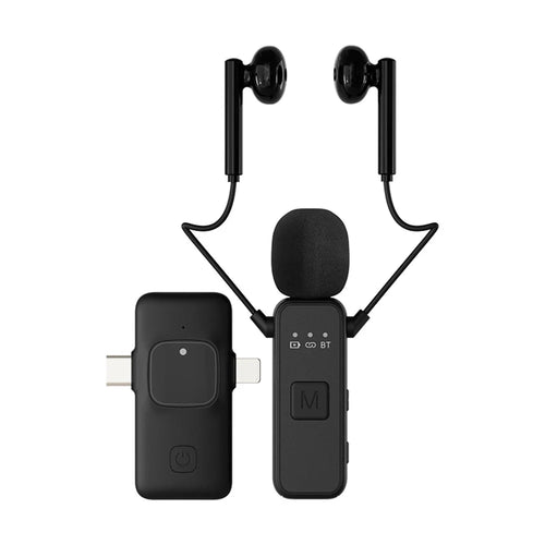 K3 Wireless Lavalier Microphone with Receiver for Live Streaming  /  Singing  /  Vlogging  /  Interviews - Black - 1