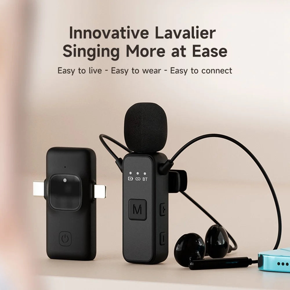 K3 Wireless Lavalier Microphone with Receiver for Live Streaming  /  Singing  /  Vlogging  /  Interviews - Black - 2