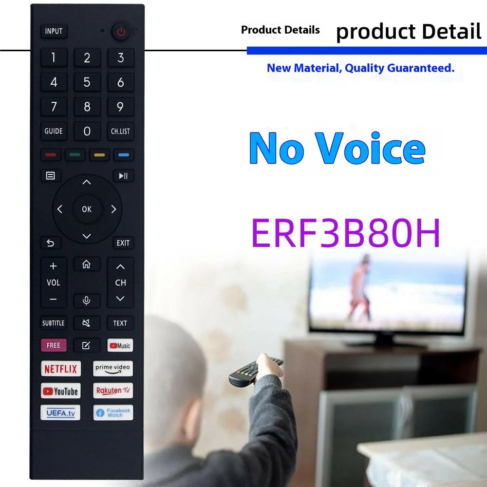 ERF3B80H For Hisense TV Remote Control 1-10m Range Infrared Replacement Controller (Not Support Voice Function) - 3