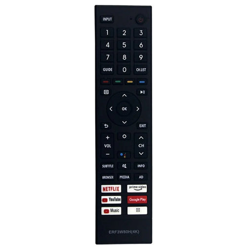 ERF3W80H For Hisense TV Remote Control 1-10m Range Infrared Replacement Controller (Not Support Voice Function) - 1