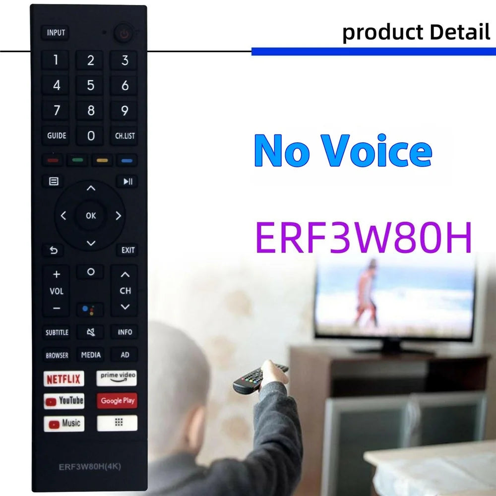 ERF3W80H For Hisense TV Remote Control 1-10m Range Infrared Replacement Controller (Not Support Voice Function) - 2