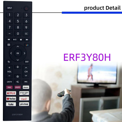 ERF3Y80H For Hisense TV Remote Control 1-10m Range Infrared Replacement Controller (Not Support Voice Function) - 2
