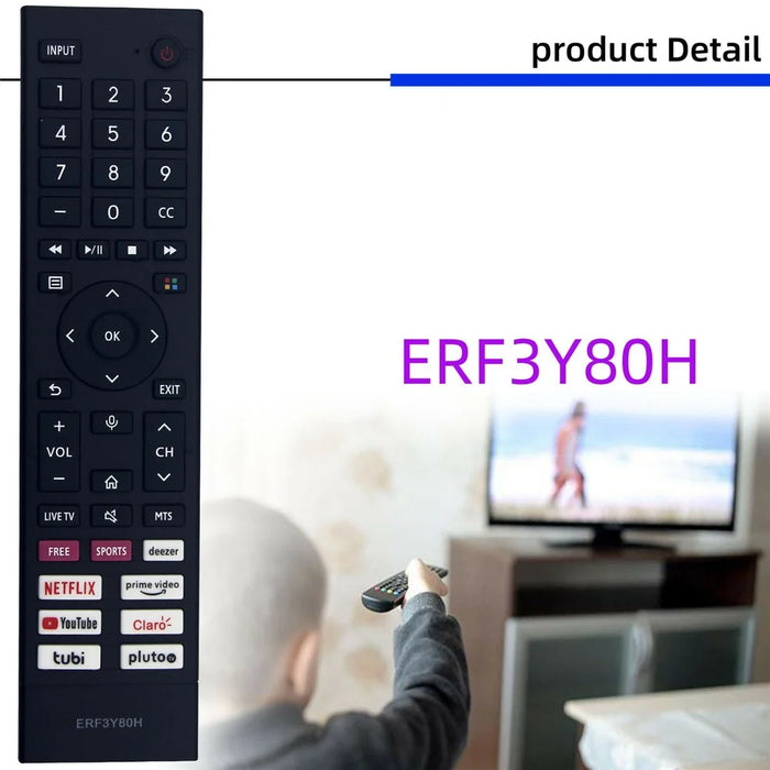 ERF3Y80H For Hisense TV Remote Control 1-10m Range Infrared Replacement Controller (Not Support Voice Function) - 2