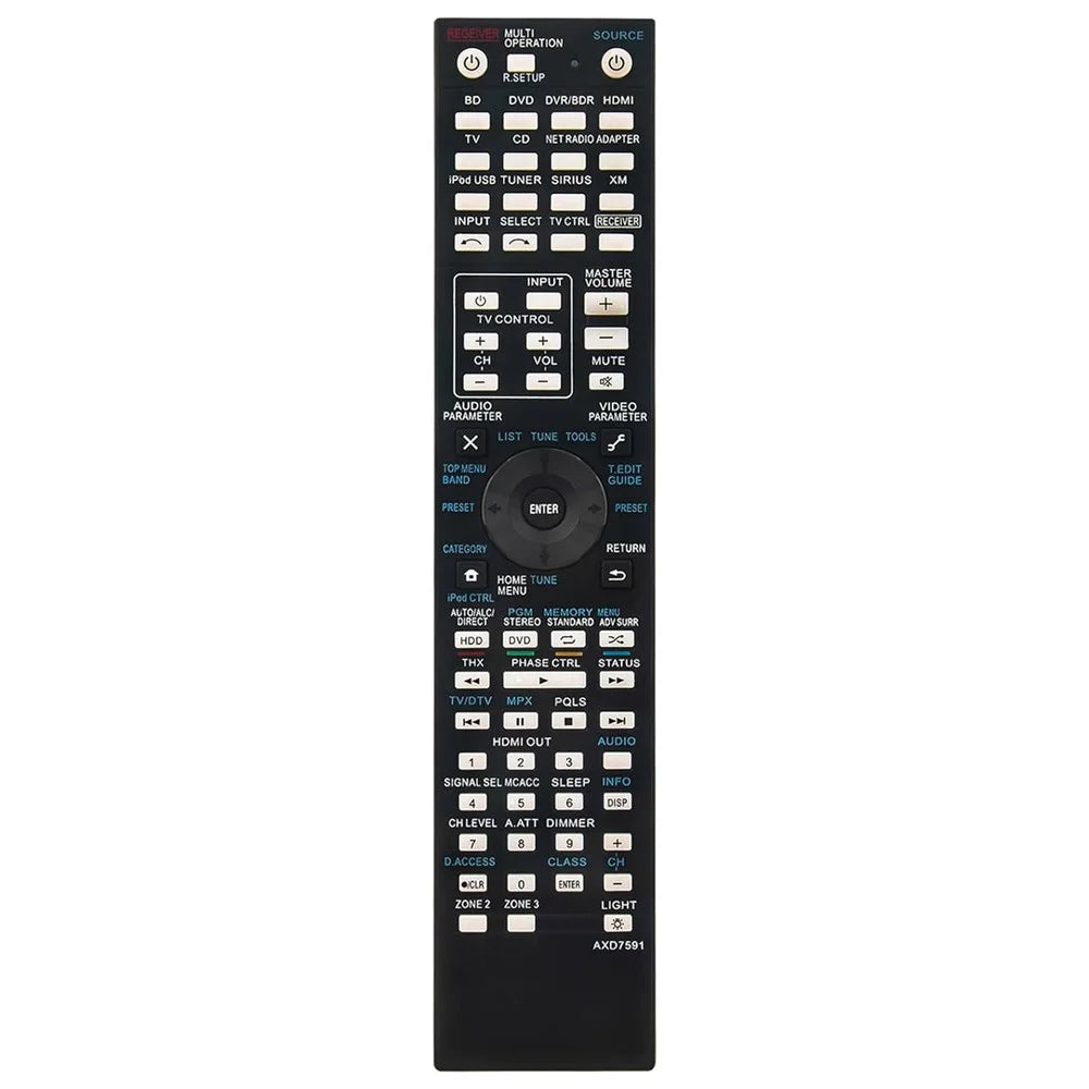 AXD7591 For Pioneer AV Receiver Remote Control 10m Range Handheld Controller Replacement - 1
