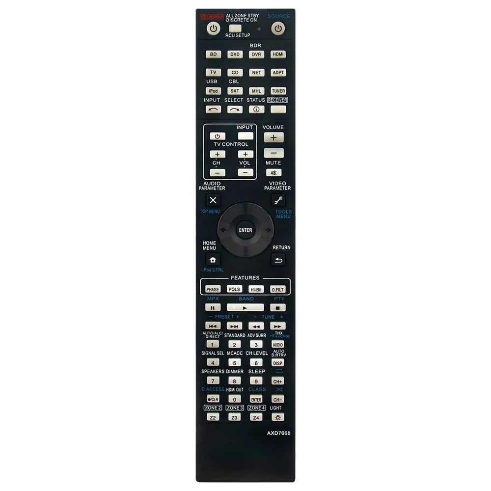 AXD7668 For Pioneer AV Receiver Remote Control 10m Range Handheld Controller Replacement - 1