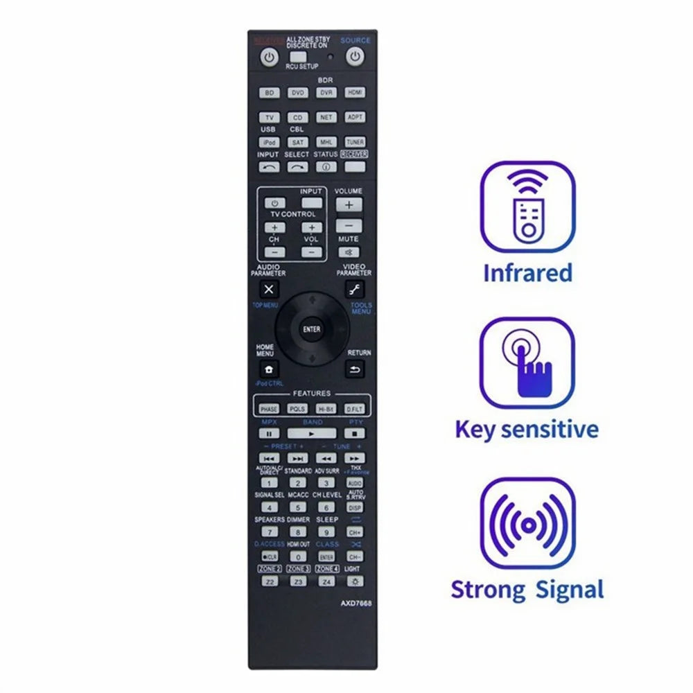AXD7668 For Pioneer AV Receiver Remote Control 10m Range Handheld Controller Replacement - 2