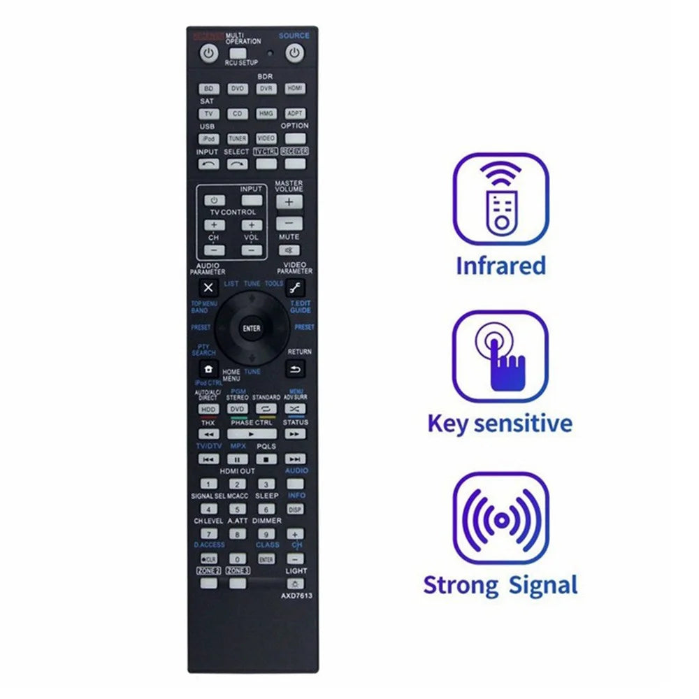 AXD7613 For Pioneer AV Receiver Remote Control 10m Range Handheld Controller Replacement - 2