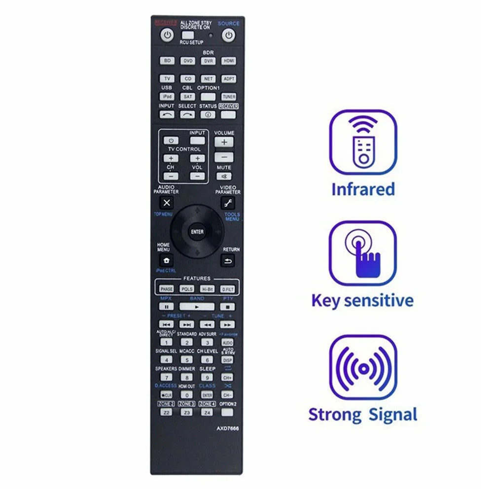 AXD7666 For Pioneer AV Receiver Remote Control 10m Range Handheld Controller Replacement - 2