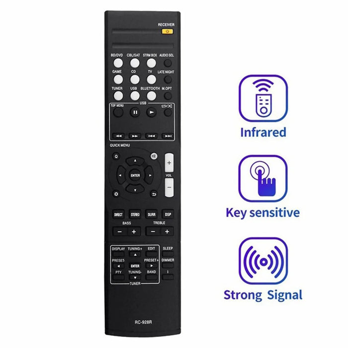 RC-928R For Onkyo AV Receiver Remote Control 10m Range Battery Powered Replacement Infrared Controller - 2