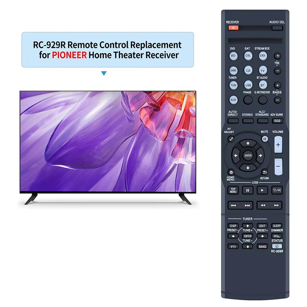RC-929R For Pioneer AV Receiver Remote Control 10m Range Infrared Handheld Controller Replacement - 3