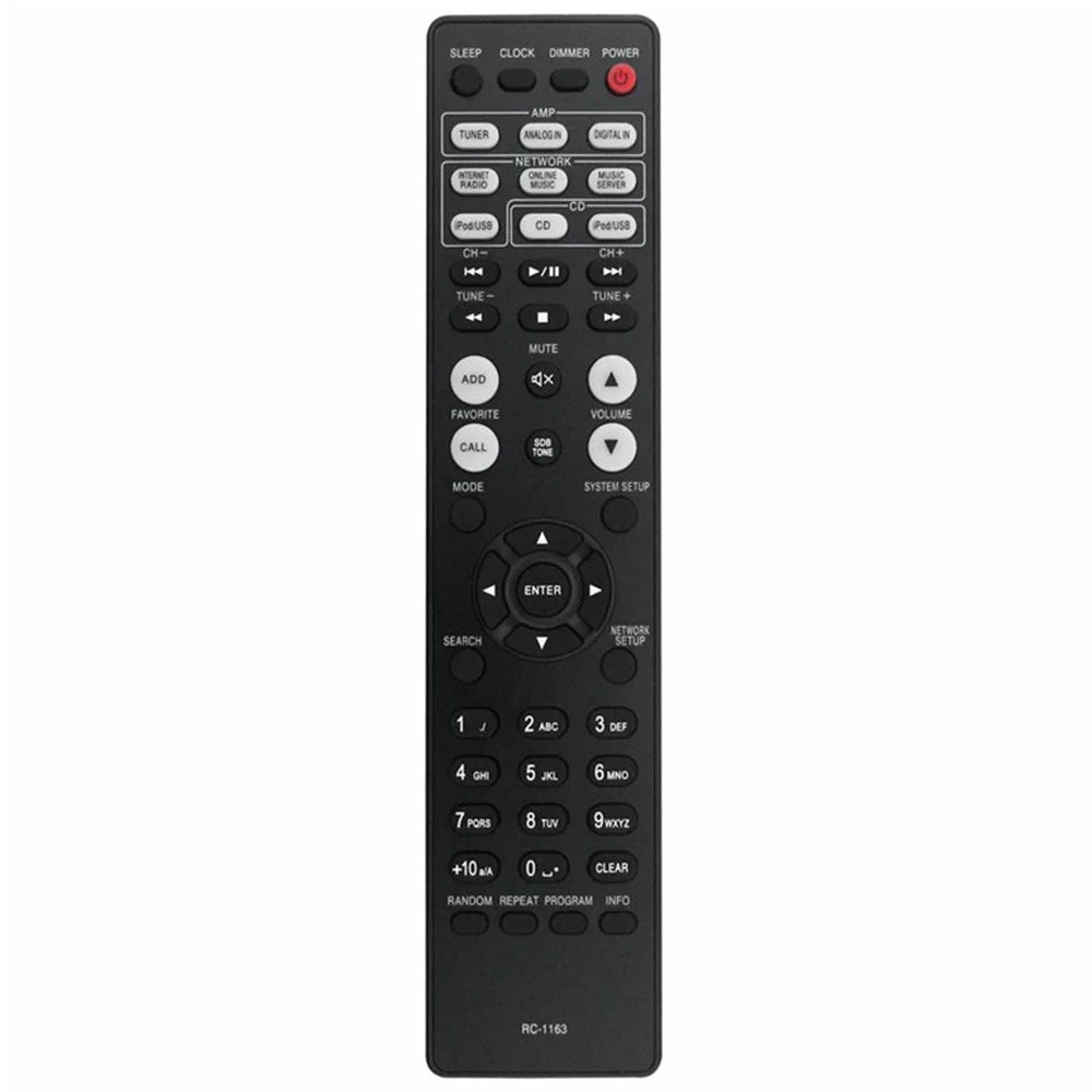 RC-1163 For Denon AV Receiver Infrared Remote Control Battery Powered 10m Range Ergonomic Controller - 1