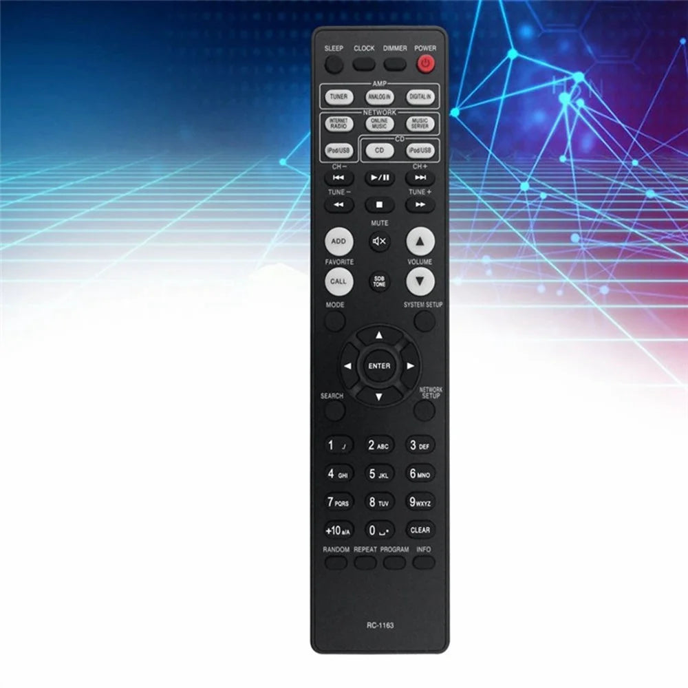 RC-1163 For Denon AV Receiver Infrared Remote Control Battery Powered 10m Range Ergonomic Controller - 5