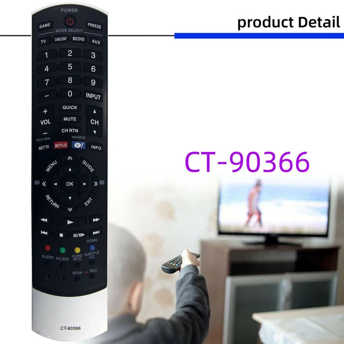 CT-90366 For Toshiba TV Remote Control Battery Powered Infrared Television Controller Replacement - 2