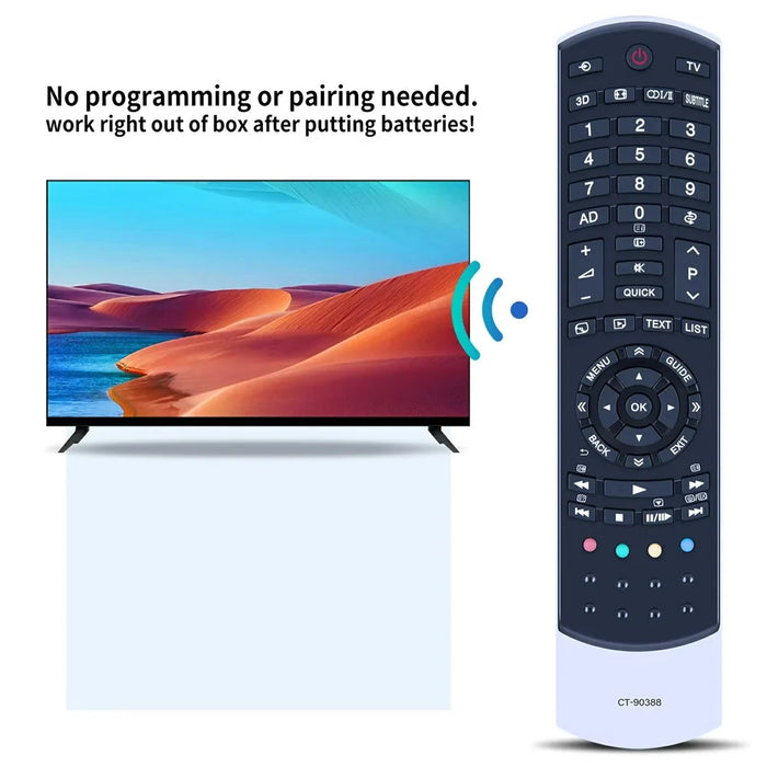 CT-90388 For Toshiba TV Remote Control Battery Powered Infrared Television Controller Replacement - 4