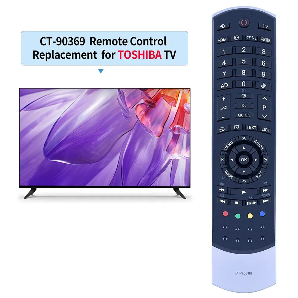 CT-90369 For Toshiba TV Remote Control Battery Powered Infrared Television Controller Replacement - 2