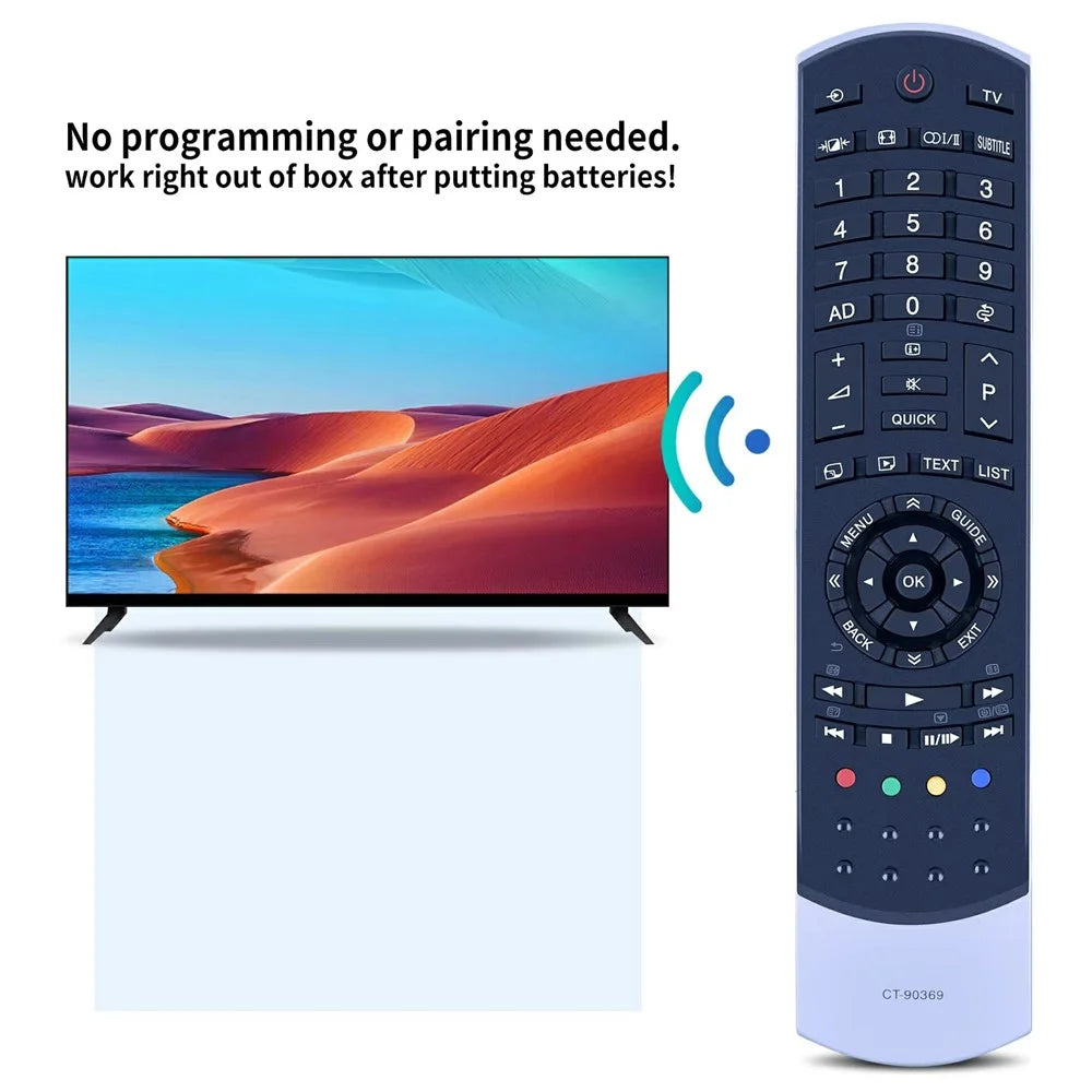 CT-90369 For Toshiba TV Remote Control Battery Powered Infrared Television Controller Replacement - 4