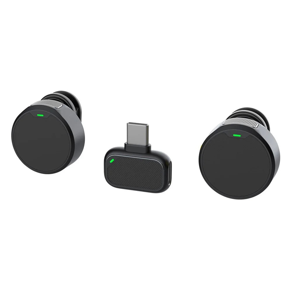 Q8 Magnetic Clip-on Microphone Professional Noise Cancelling Bluetooth-compatible 5.0 Condenser Mic, 2 Transmitter + 1 Receiver - Type-C Plug - 1