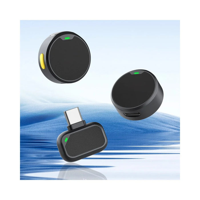 Q8 Magnetic Clip-on Microphone Professional Noise Cancelling Bluetooth-compatible 5.0 Condenser Mic, 2 Transmitter + 1 Receiver - Type-C Plug - 4