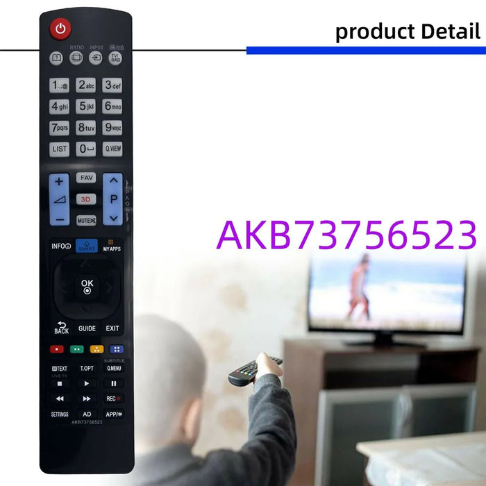 AKB73756523 For LG TV Remote Control Infrared Wireless Replacement Ergonomic Controller - 2
