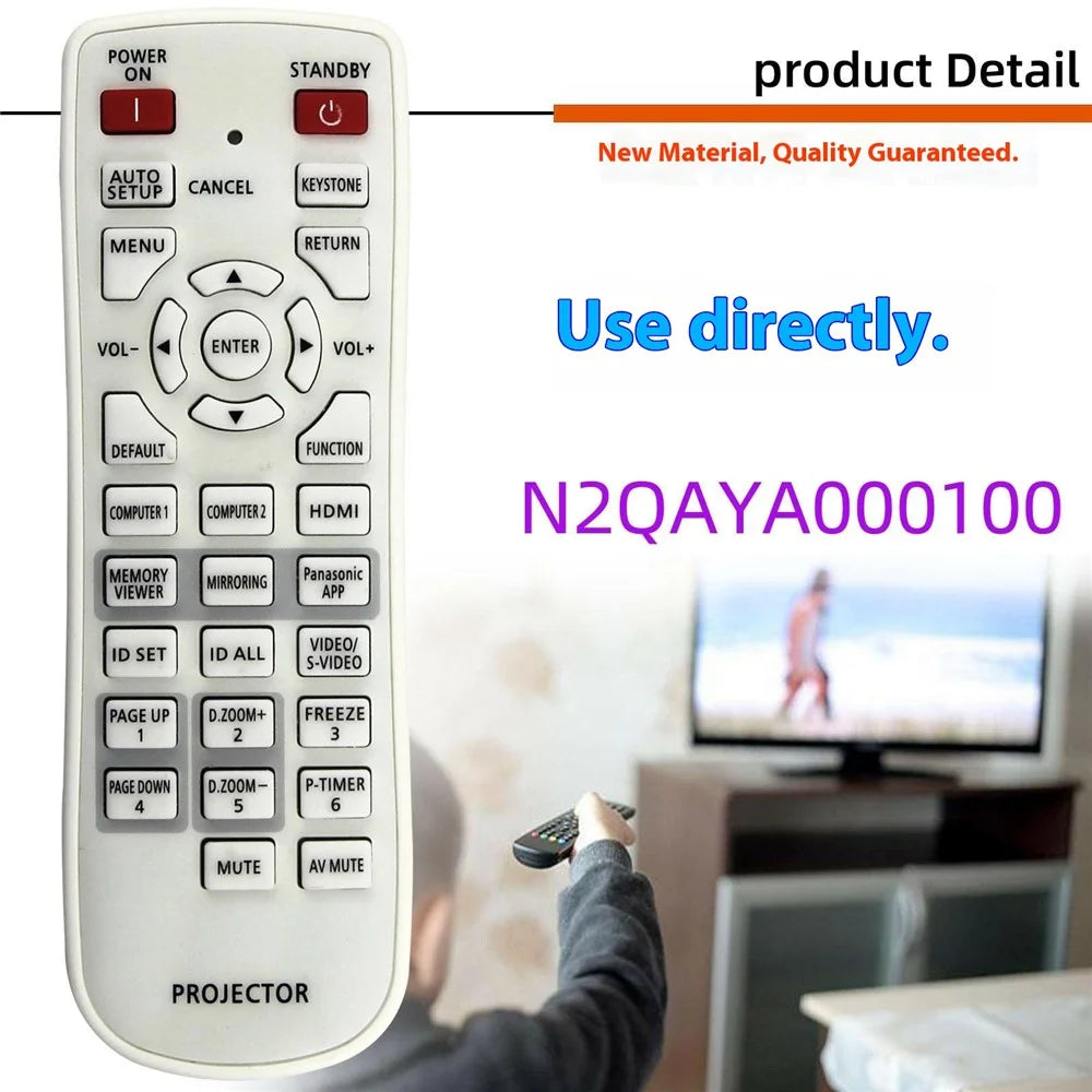 N2QAYA000100 For Panasonic Projector Remote Control Replacement Infrared Wireless 10m Range - 2