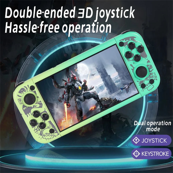 G50V 5 Inch Handheld Game Console HD Output 3D Joy-Pad WiFi Multiplayer Game Console 15000+ Games - Purple - 3