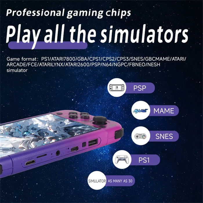 G50V 5 Inch Handheld Game Console HD Output 3D Joy-Pad WiFi Multiplayer Game Console 15000+ Games - Purple - 5