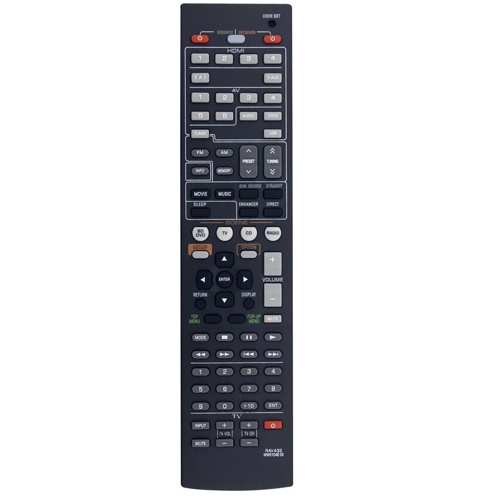 RAV432 For Yamaha AV Receiver Infrared Remote Control 10m Range Ergonomic Wireless Controller - 1